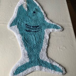 Shark kids rug blue and white